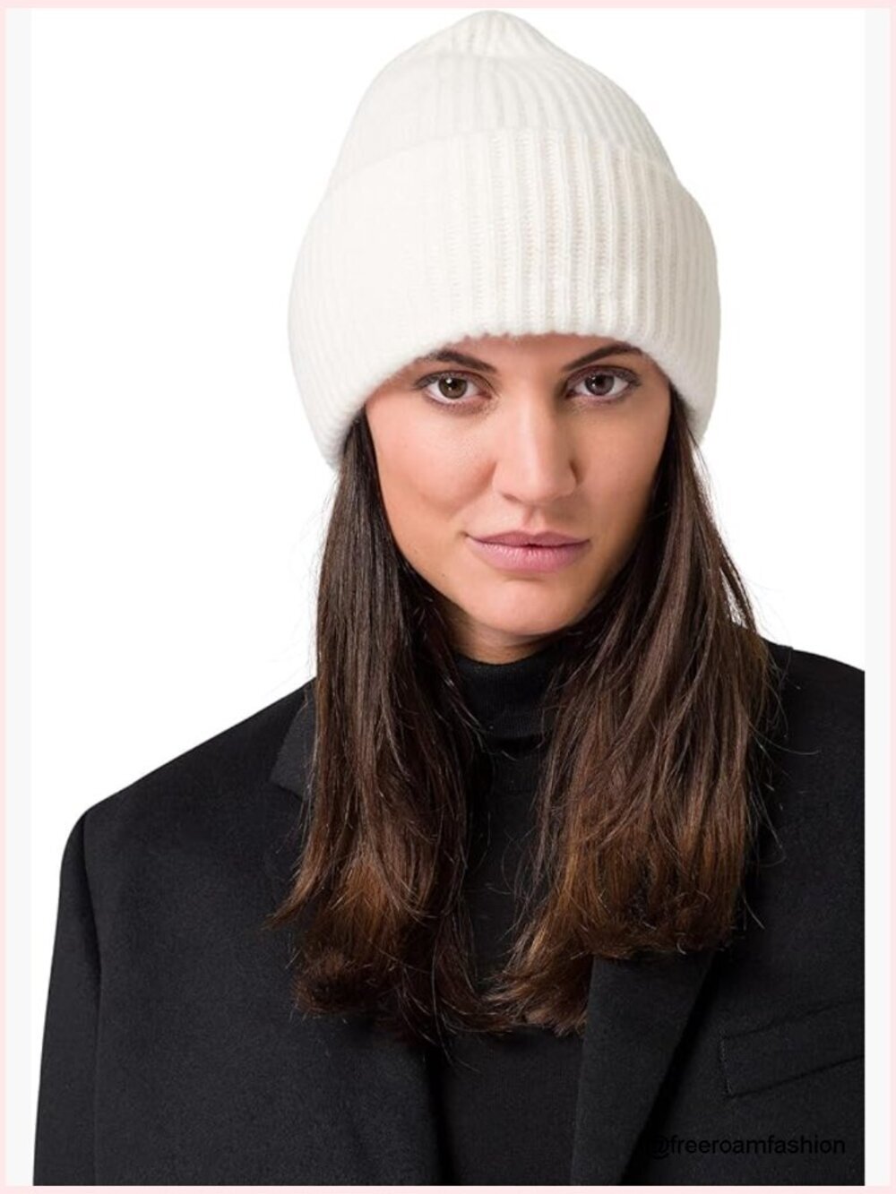 Chunky Knit Cashmere Beanie, Stretchy & Soft Winter Hat
